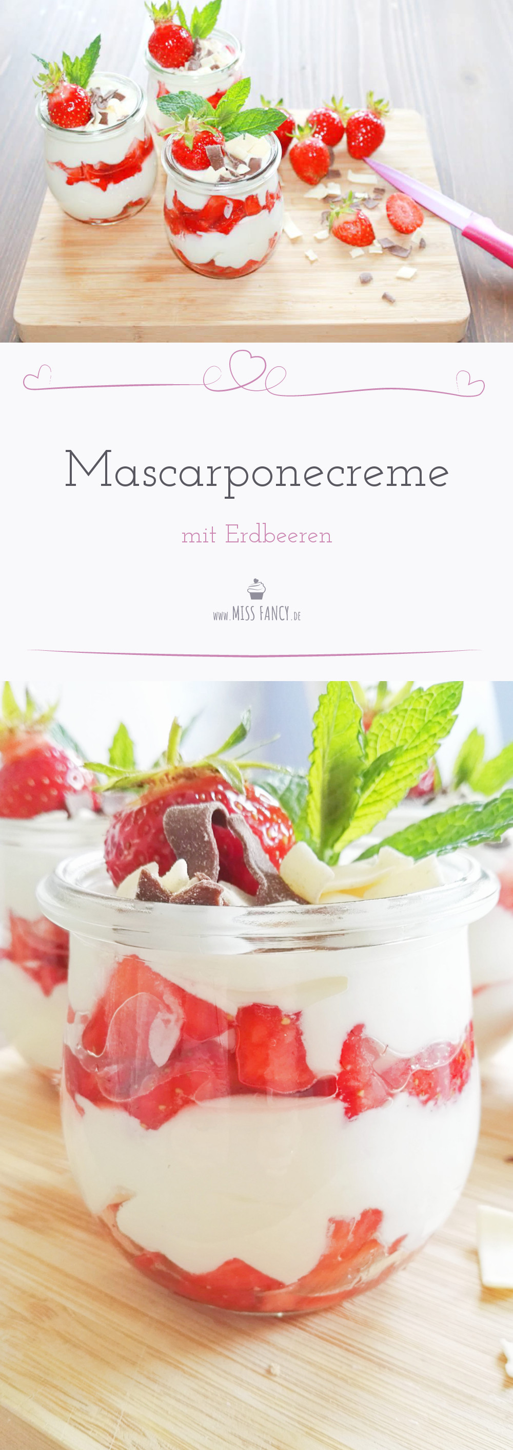 Frische Erdbeeren in einem Dessert sind herrlich, besonders schmackhaft in der Kombination mit leckerer Mascarponecreme...